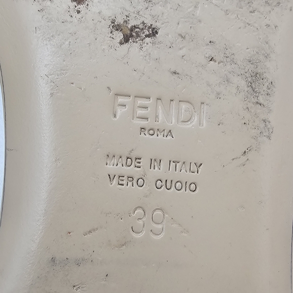 Fendi Baguette FF Leather Sandals Tan Size 39 (US 8.5) - Picture 7 of 15